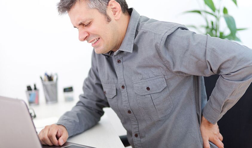 Back pain from osteochondrosis caused by sedentary work